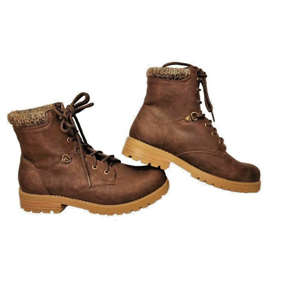 Cliffs by White Mountain Pamelia Brown Fall Lace Up Ankle Boots Women’s Size 7M - Picture 2 of 10